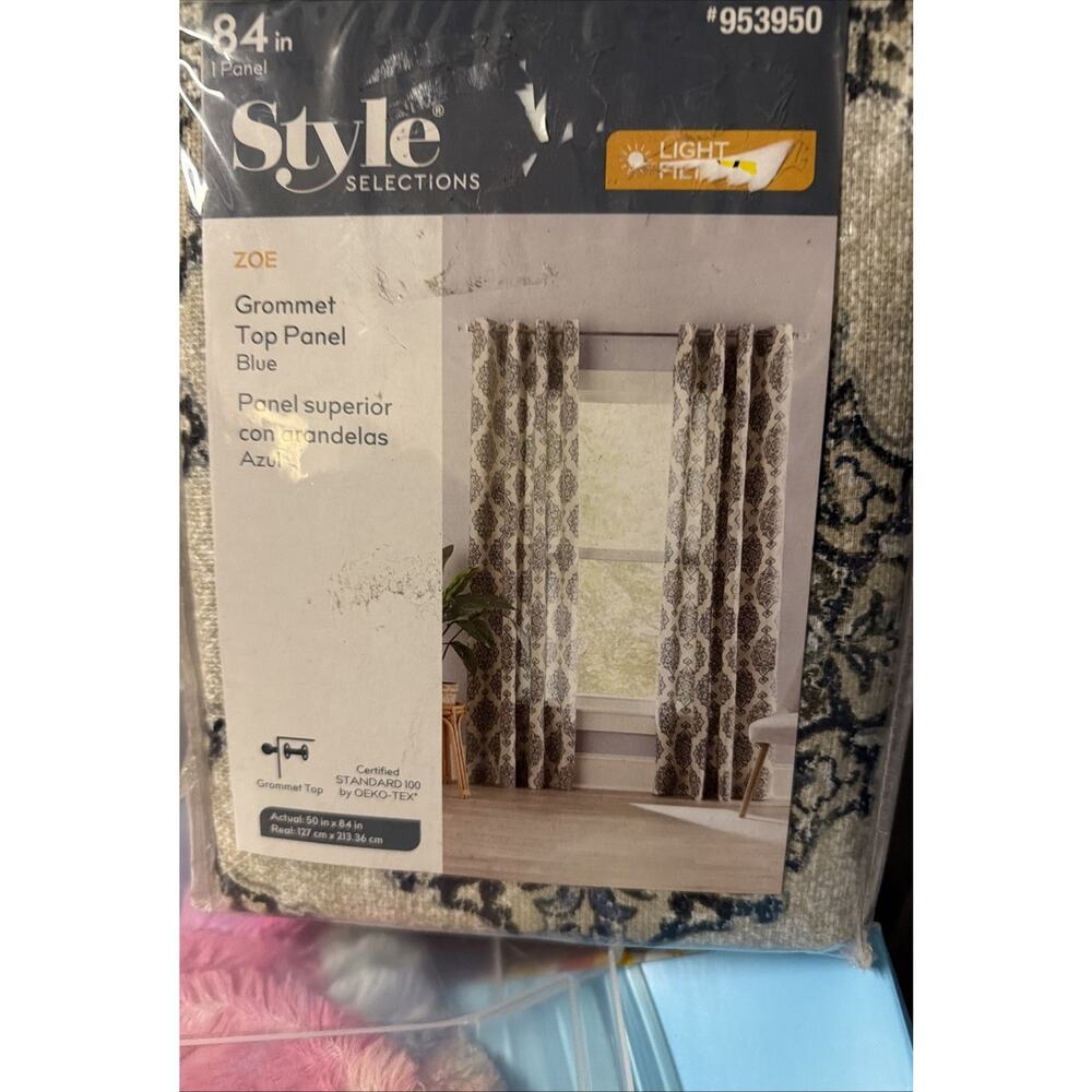 Style Selections Zoe Blue Grommet Top Panels 84in (953950)
